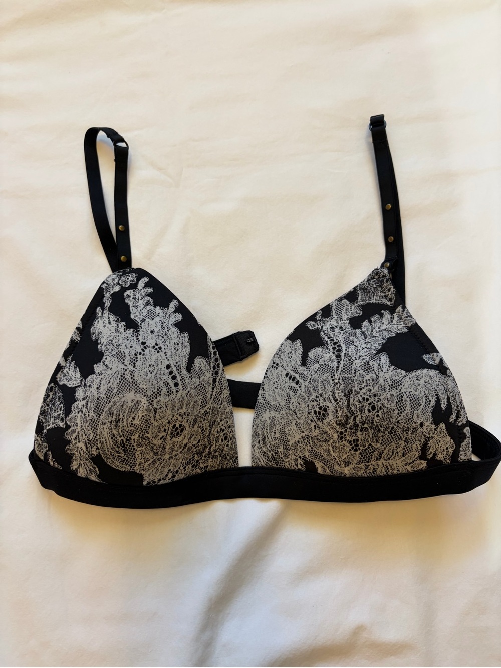 La Perla Black Bra with Print Detail